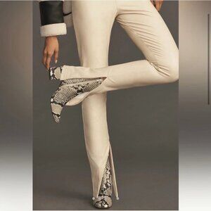 Anthro Avec Les Filles High Waist Faux Leather Split Ankle Skinny Pants M NWT